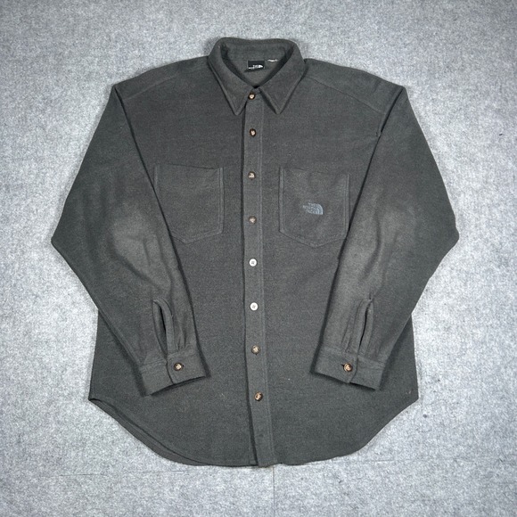 The North Face Other - The North Face fleece buttoned jacket mens large Charcoal Grey outdoor hiking